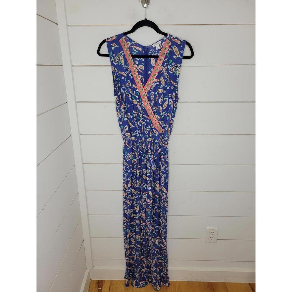 Westport size 12 blue white & peach paisley gauze jumper